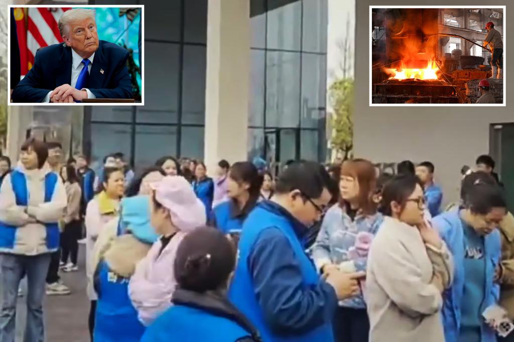 Protests erupt in China after furious workers demand back pay as Trump’s tariffs on imports jolt economy trib.al/wVySwa8