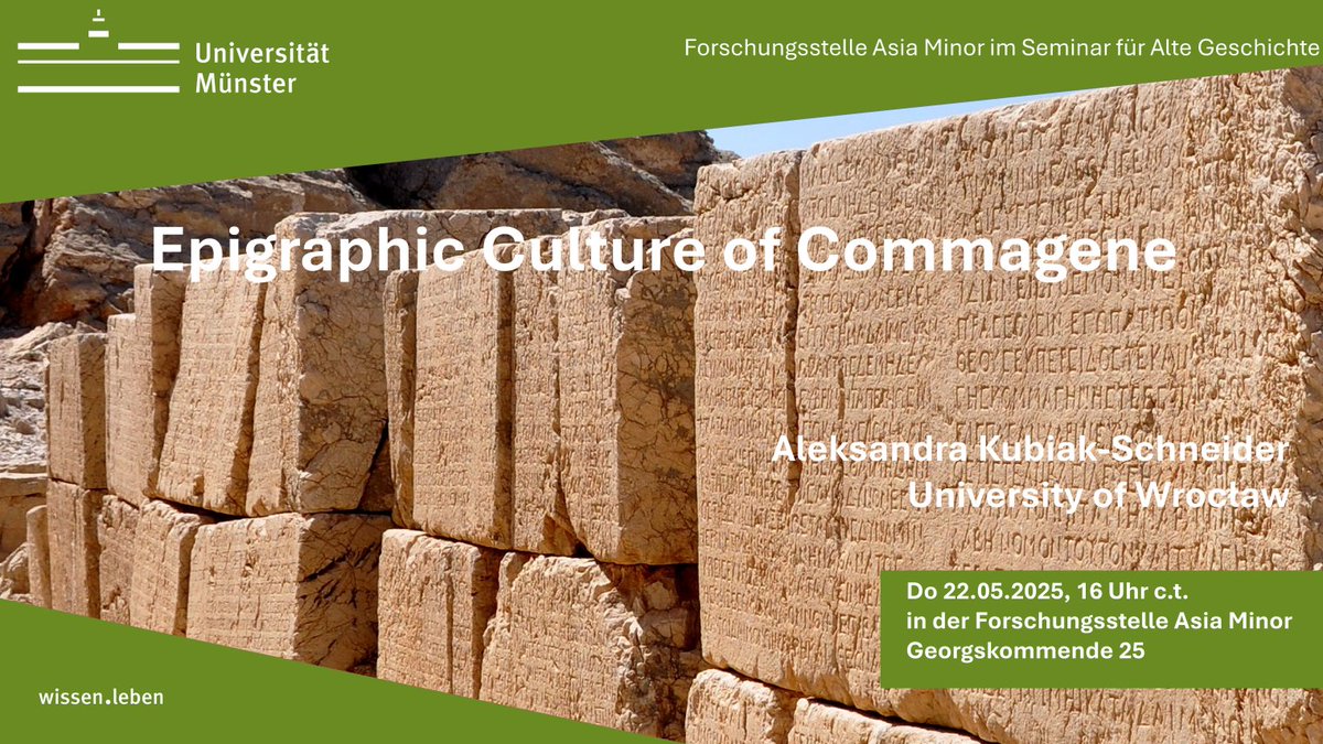 Aleksandra_Kubiak_Schneider (@a_kub_schn) on Twitter photo If you are in Münster on 22 May and show interests on the #epigraphy you are more than welcome to my #lecture! <a href="/wwu_muenster/">Universität Münster</a> If you are in Münster on 22 May and show interests on the #epigraphy you are more than welcome to my #lecture! <a href="/wwu_muenster/">Universität Münster</a>