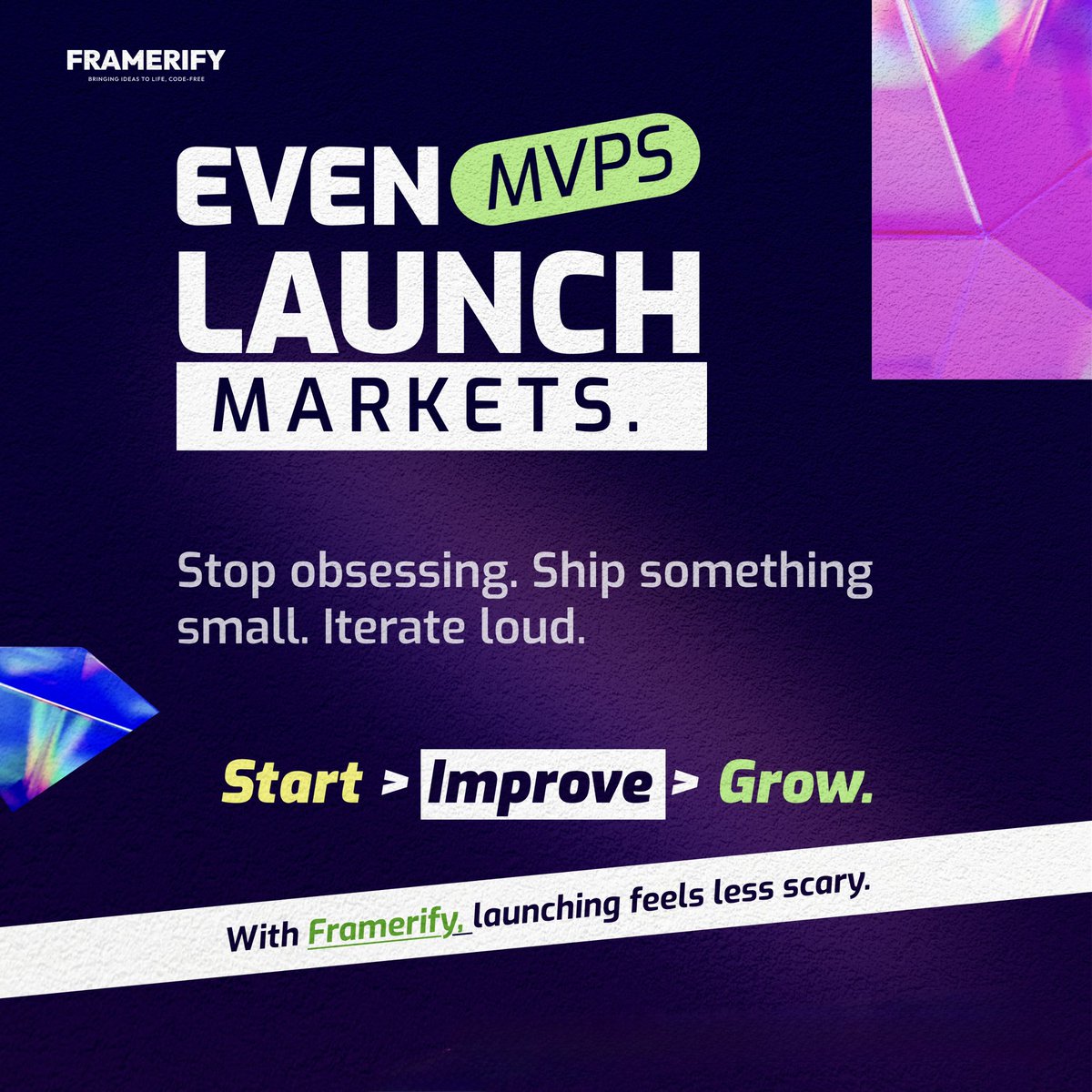 framerify's tweet image. Your version 1 beats version none.

 🚀 Stop obsessing. Start shipping.
 Framerify makes it easier to launch fast and improve loud.

 #MVP #BuildInPublic #Framerify #Launch #framer