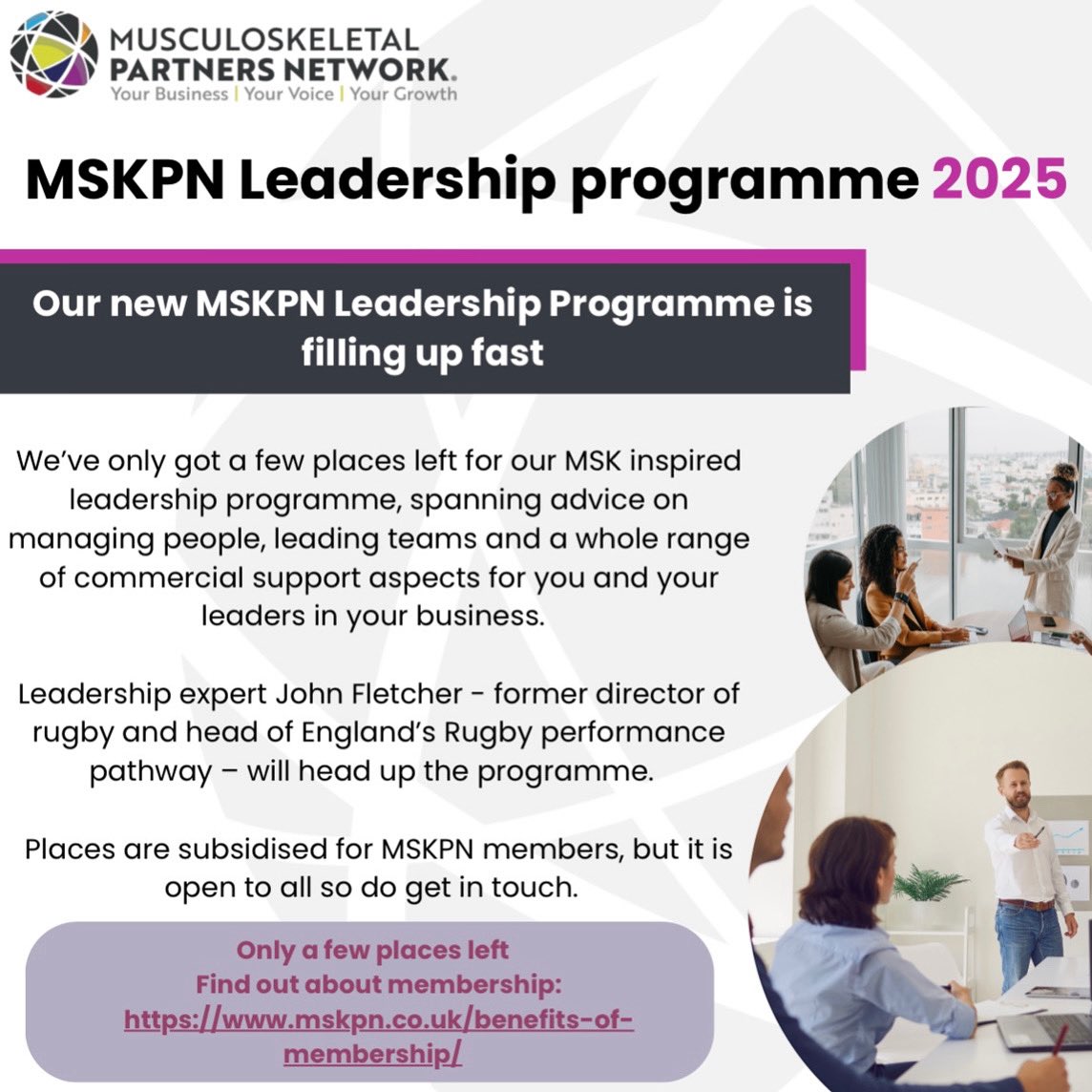 Our new MSKPN Leadership Programme is filling up fast. Only a few places left!

Find out more about our membership: mskpn.co.uk/benefits-of-me…