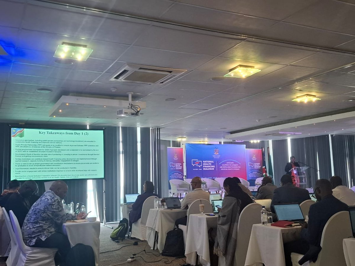 A step towards national ownership of their HIV response: Namibia just hosted a National Health Financing Dialogue, advancing the 2019 AU Agenda on Domestic Resource Mobilization for Health.

Key stakeholders discussed financing, equity &amp; governance 👏🏿