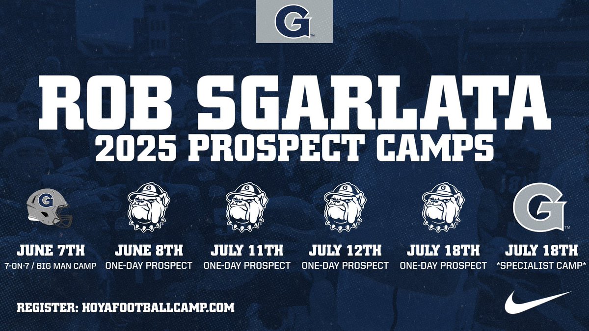 Coach Stephen Amoako (@coachamoako) on Twitter photo π¨ <a href="/HoyasFB/">Georgetown Football</a> Prospect Camps π¨
π June 8th | 11th | Jul 12th | Jul 18th
πCooper Field - District of Columbia
π 7v7 Camp: June 7th
Competition & Development + Guest College Coaches β
#HoyaSaxa #DefendTheDistrict
Click the link to Register π: hoyafootballcamp.com/About%20Us π¨ <a href="/HoyasFB/">Georgetown Football</a> Prospect Camps π¨
π June 8th | 11th | Jul 12th | Jul 18th
πCooper Field - District of Columbia
π 7v7 Camp: June 7th
Competition & Development + Guest College Coaches β
#HoyaSaxa #DefendTheDistrict
Click the link to Register π: hoyafootballcamp.com/About%20Us