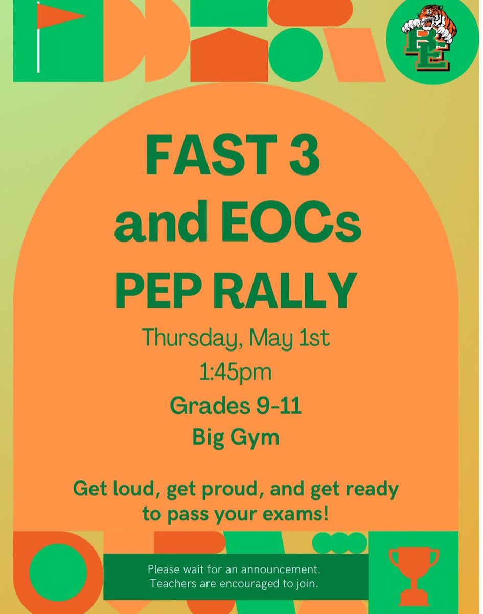 Shenee Rowe (@ap_rowe) on Twitter photo Last Friday, we brought the energy with our FAST and EOCs Pep Rally to fire up our Tigers before testing! Huge thanks to <a href="/ladymcgirt/">MrsMcgirt2U</a> for hosting with BIG energy. Best of luck to all our amazing students and dedicated teachers, you've got this 💚🧡. Last Friday, we brought the energy with our FAST and EOCs Pep Rally to fire up our Tigers before testing! Huge thanks to <a href="/ladymcgirt/">MrsMcgirt2U</a> for hosting with BIG energy. Best of luck to all our amazing students and dedicated teachers, you've got this 💚🧡.