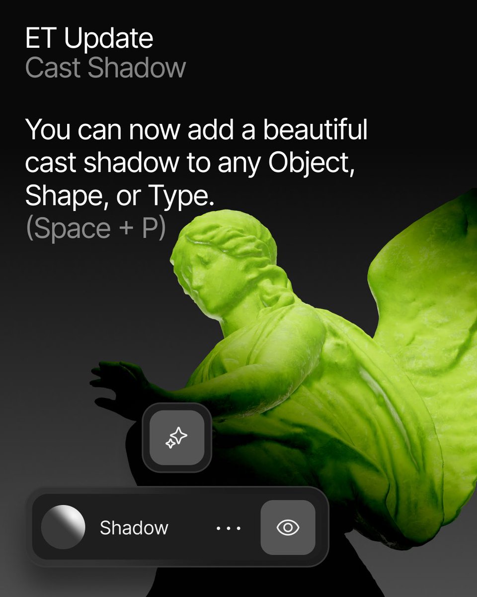 endlesstools's tweet image. ✨🗽You can now add a beautiful cast shadow to any Object, Shape, or Type. #postprocessing #shadow #3d #3ddesign #endlesstools