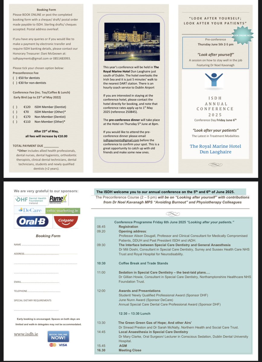 Here's the brochure for the Annual ISDH Pre-Conference &amp; Conference – June 5–6 at the Royal Marine Hotel, Dun Laoghaire.

#ISDH2025 #ISDHevents