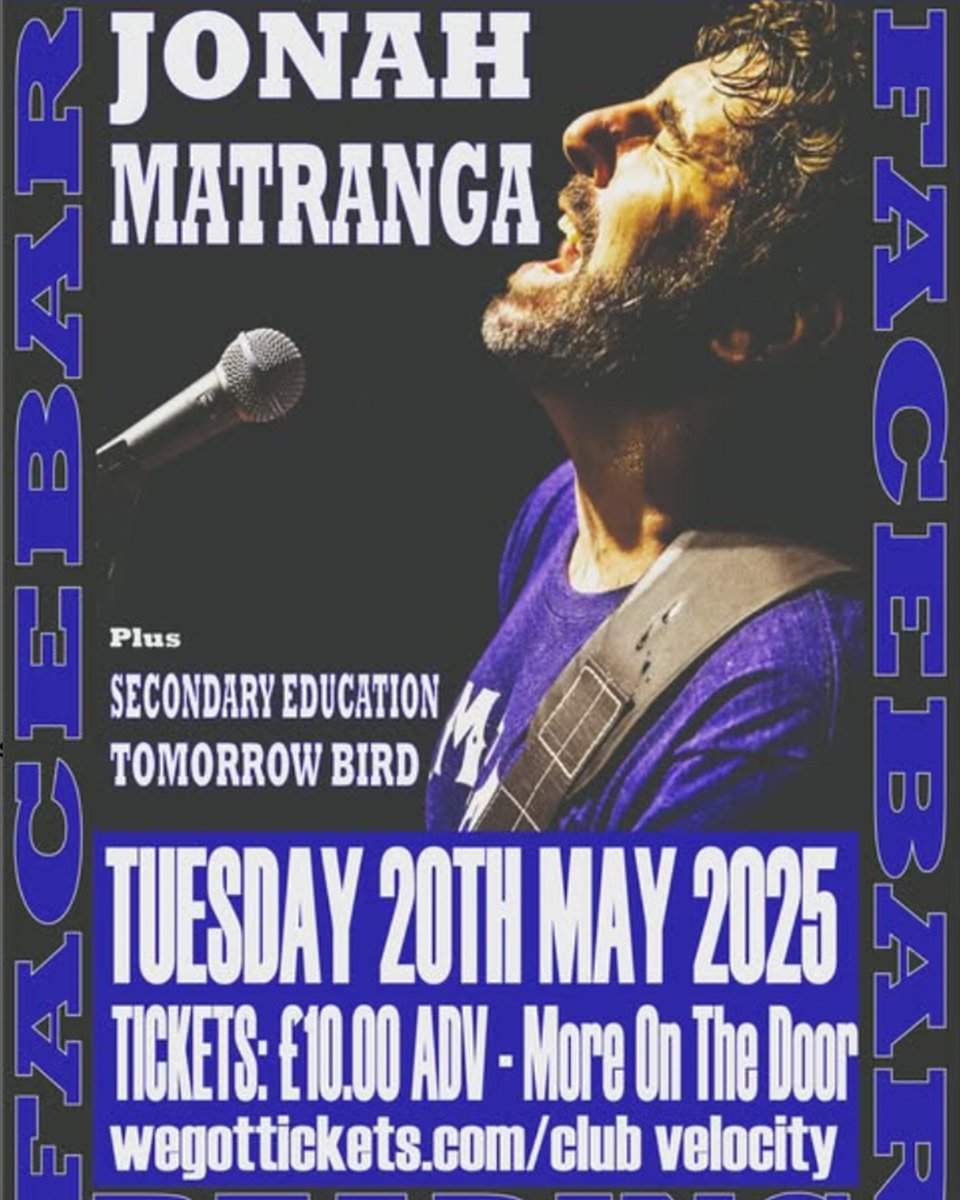 Not long now until our show with the amazing Jonah Matranga at The Facebar in Reading!!

Go and get yourself a ticket now...it's gonna be a sweet night of musical greatness ☺️🎶

wegottickets.com/event/648616/