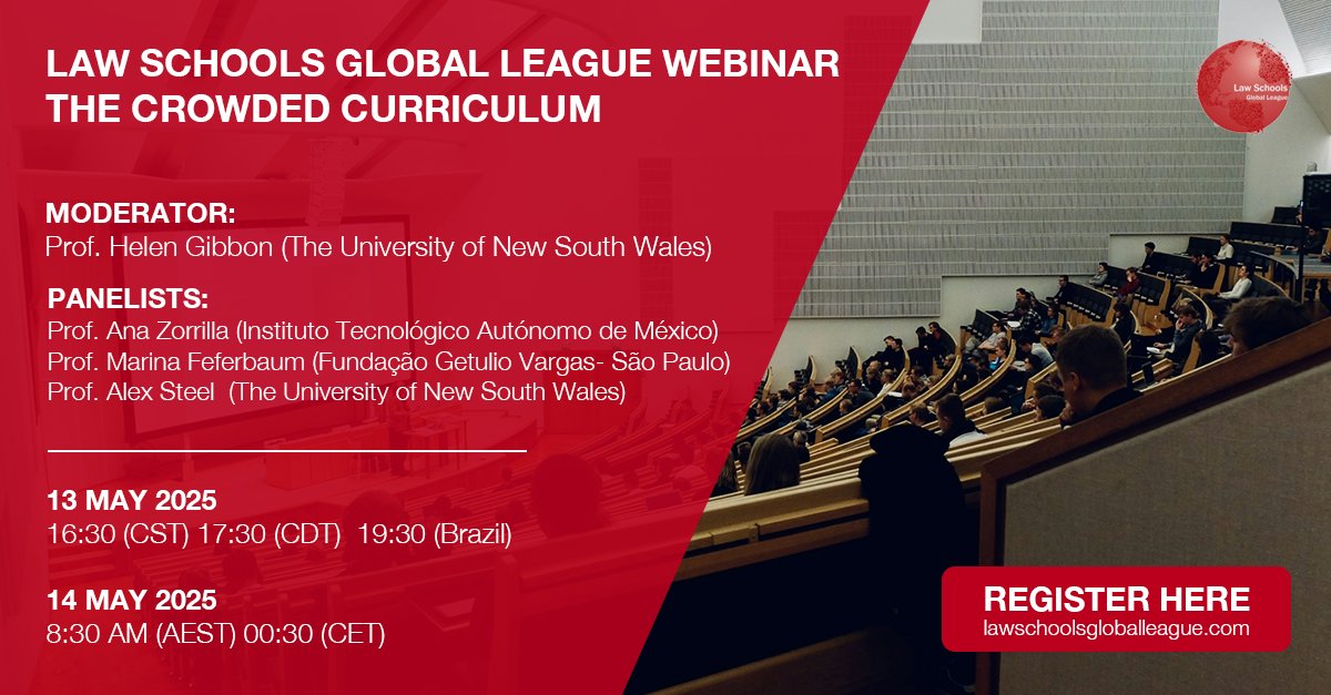 Join us for an LSGL Webinar on the "Crowded Curriculum" in Legal Education! This event will address the challenges faced by law schools in balancing core legal knowledge with emerging skills required in the profession. 
🔗 Don't Miss and Register: ieuniversity.zoom.us/webinar/regist…