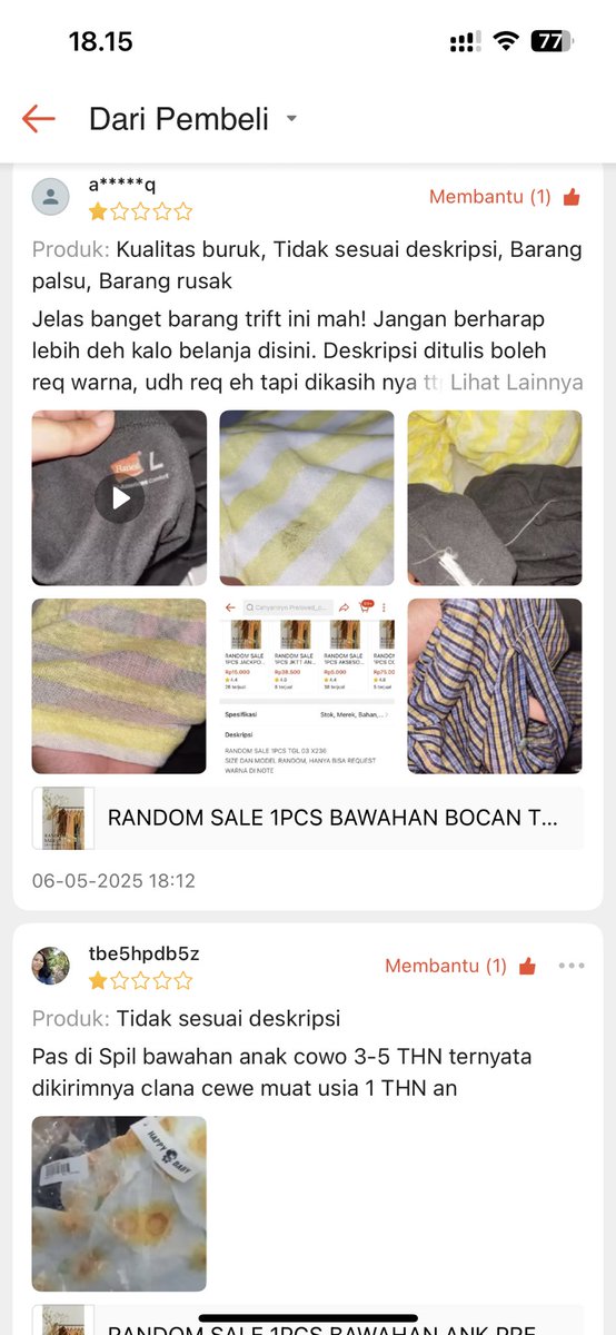 _meowhatake_'s tweet photo. Anjing lah! Siapa yg pernah ketipu jg ama nih toko tai?! 
Pas live nya di spill barang bagus, seolah barang mahal ada tag dan bermerk juga. Pas dtg ternyata barang thrift! Ntut lah anjing! Kecewa berat ama nih toko bgst! Buat ownernya yg suka nipu, semoga dosa lo diampuni tuhan. https://t.co/hk4D8dgV6n