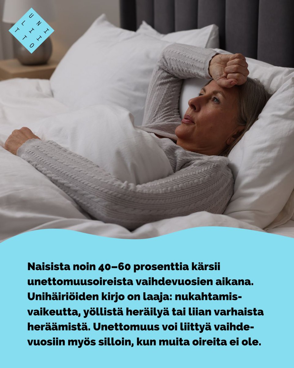 Hormonihoito on tehokkain lääke vaihdevuosi-ikäisten unettomuuteen, mutta oireita voidaan hoitaa myös ilman hormoneita. 
Unta voi tukea myös täysin lääkkeettömin keinoin. Keinoja valitessa on tärkeää kartoittaa unettomuuden vaikeusaste ja kesto. 
Lähde: Terveystalo A-M Aronen