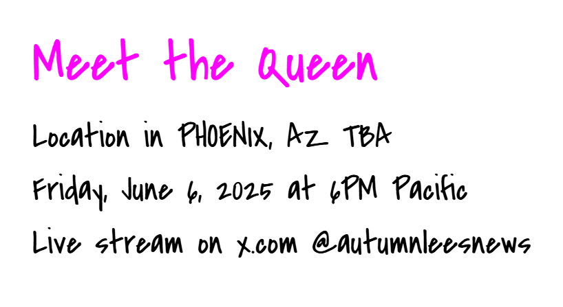 autumnleesnews's tweet image. NEW EVENT: Meet the Queen in Phoenix

autumnleesnews.com | LIVE

#realnewsupdates #headlinenews #internetqueen #tabloidqueen #reviews #music #podcasting #blogging #insanity #smut 

RELAUNCH on Memorial Day