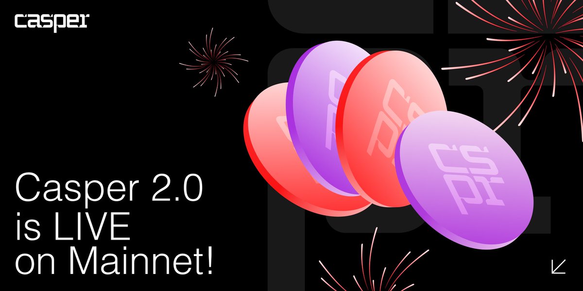 Casper 2.0 is NOW LIVE! 

Join us on YouTube to watch the Casper 2.0 upgrade live  👉youtube.com/live/2Ou4A0Ewl…