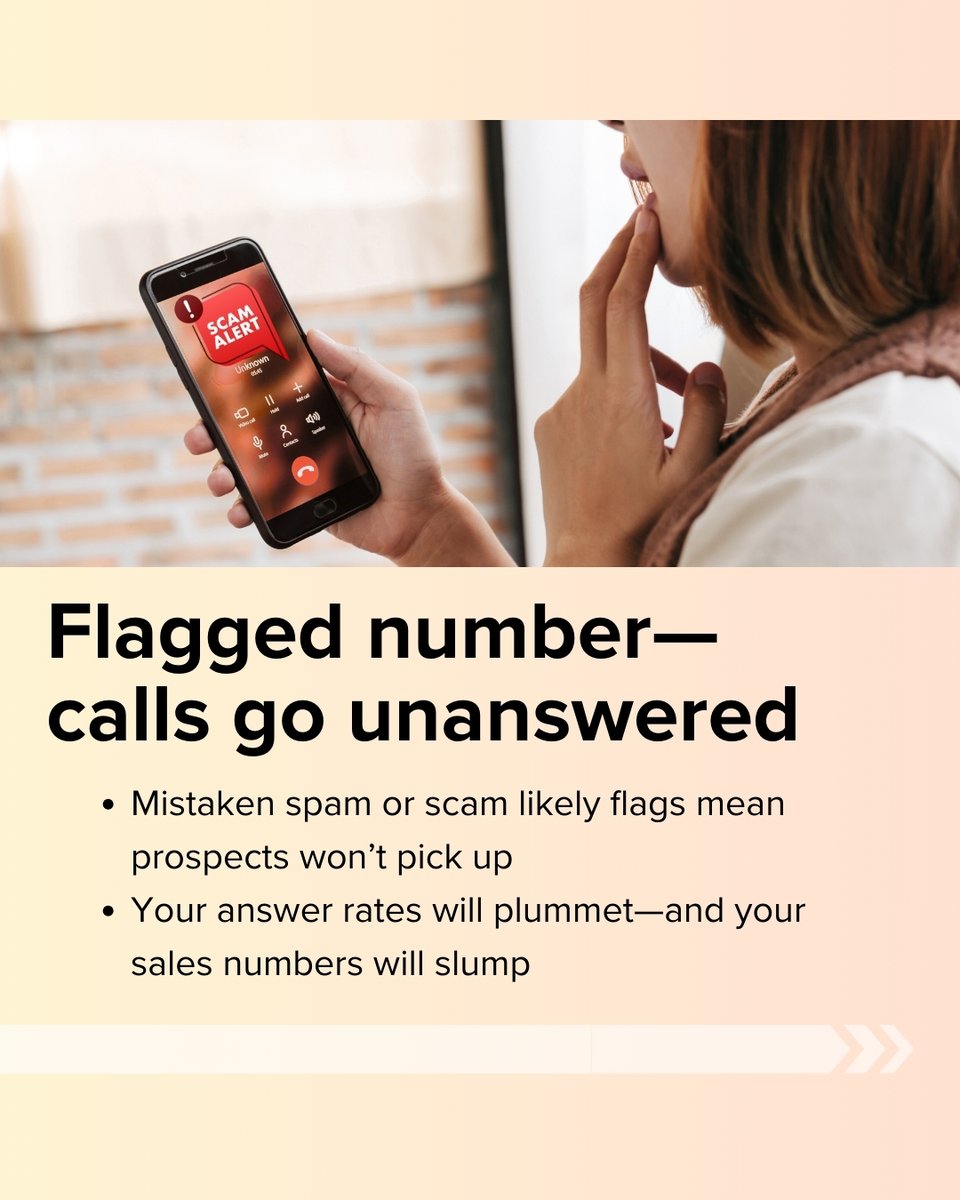 If your number gets flagged as spam, your calls get ignored. That means your answer rates drop and your sales slump. 📉
But many teams make the mistake of ditching any numbers that get mistakenly flagged and starting fresh. Here’s why that’s the wrong move… 🧵