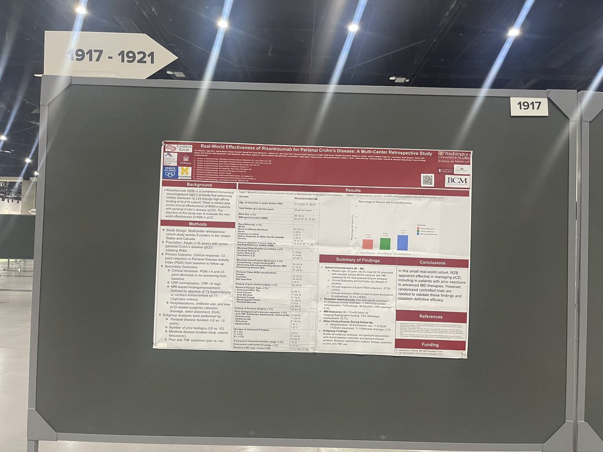 FNU Jaiprada MD (@fnu_jaiprada) on Twitter photo Excited to present our poster at <a href="/DDWMeeting/">Digestive Disease Week</a>
Real-World Effectiveness of Risankizumab for Perianal Crohn’s Disease: A Multi-Center Retrospective Study
Find me at poster #1917!
Huge thanks to my amazing mentors <a href="/P_DeepakIBDMD/">Parakkal Deepak MD, MS, FACG</a> and <a href="/jalpa_devi/">Jalpa Devi</a> for this opportunity. Excited to present our poster at <a href="/DDWMeeting/">Digestive Disease Week</a>
Real-World Effectiveness of Risankizumab for Perianal Crohn’s Disease: A Multi-Center Retrospective Study
Find me at poster #1917!
Huge thanks to my amazing mentors <a href="/P_DeepakIBDMD/">Parakkal Deepak MD, MS, FACG</a> and <a href="/jalpa_devi/">Jalpa Devi</a> for this opportunity.