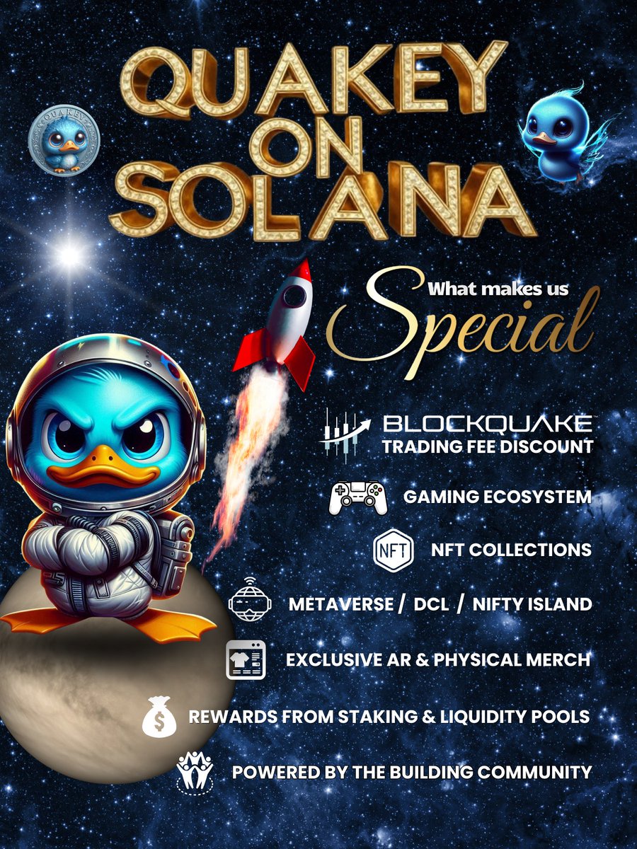 QUAKEYOFFICIALX's tweet image. Everything you want to know about Quakey Coin on Solana. 📣
🚨 Contract Address: EpvwZ75jycGTU8w3qQgq8Ws1uUZsXXZSJJYW6B9gpump
✅️ Supported by Future Global Exchange out of NYC (Held for Trading Fee Discounts)
✅️ Building Real-World (House of Quakey) infrastructure to power…