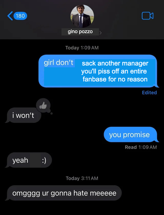 Gino must sell the club.