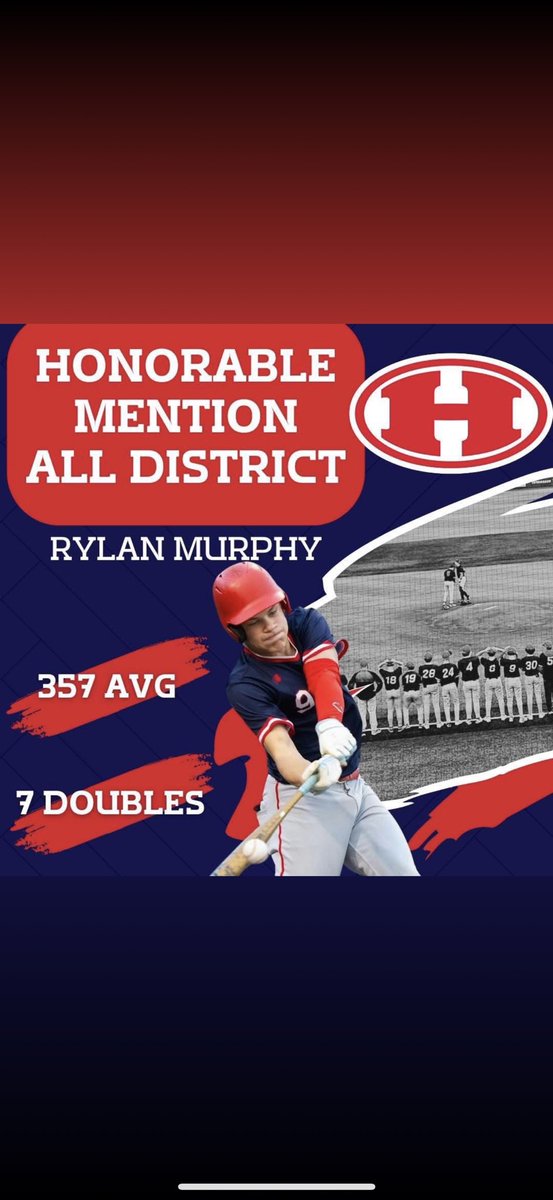 Big Congratulations to 1 of my guys Rylan Murphy out of halls. He ended up with an honorable mention for the all district team and finished the season with a .365 average and 20 rbis. Great kid on and off the field, proud is an understatement on this 1. Keep grinding buddy
