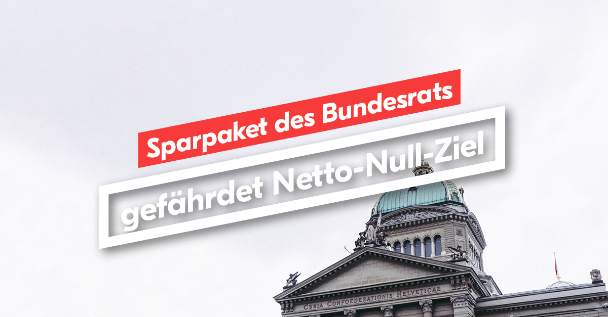 Das #Sparpaket des Bundesrates sieht einschneidende Massnahmen vor, die vor allem für den #Klimaschutz hinderlich sind und die Erreichung des #NettoNull-Ziels bis 2050 gemäss dem deutlich angenommenen #Klimaschutzgesetz in Frage stellen. Auch wenn wir die Sparbemühungen und das