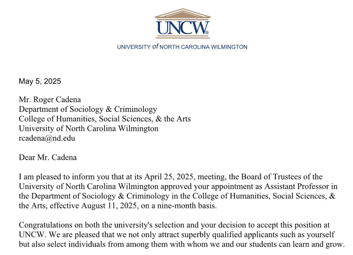 I finally feel comfortable to publicly announce that I will be joining UNCW’s Sociology and Criminology department as an assistant professor :)