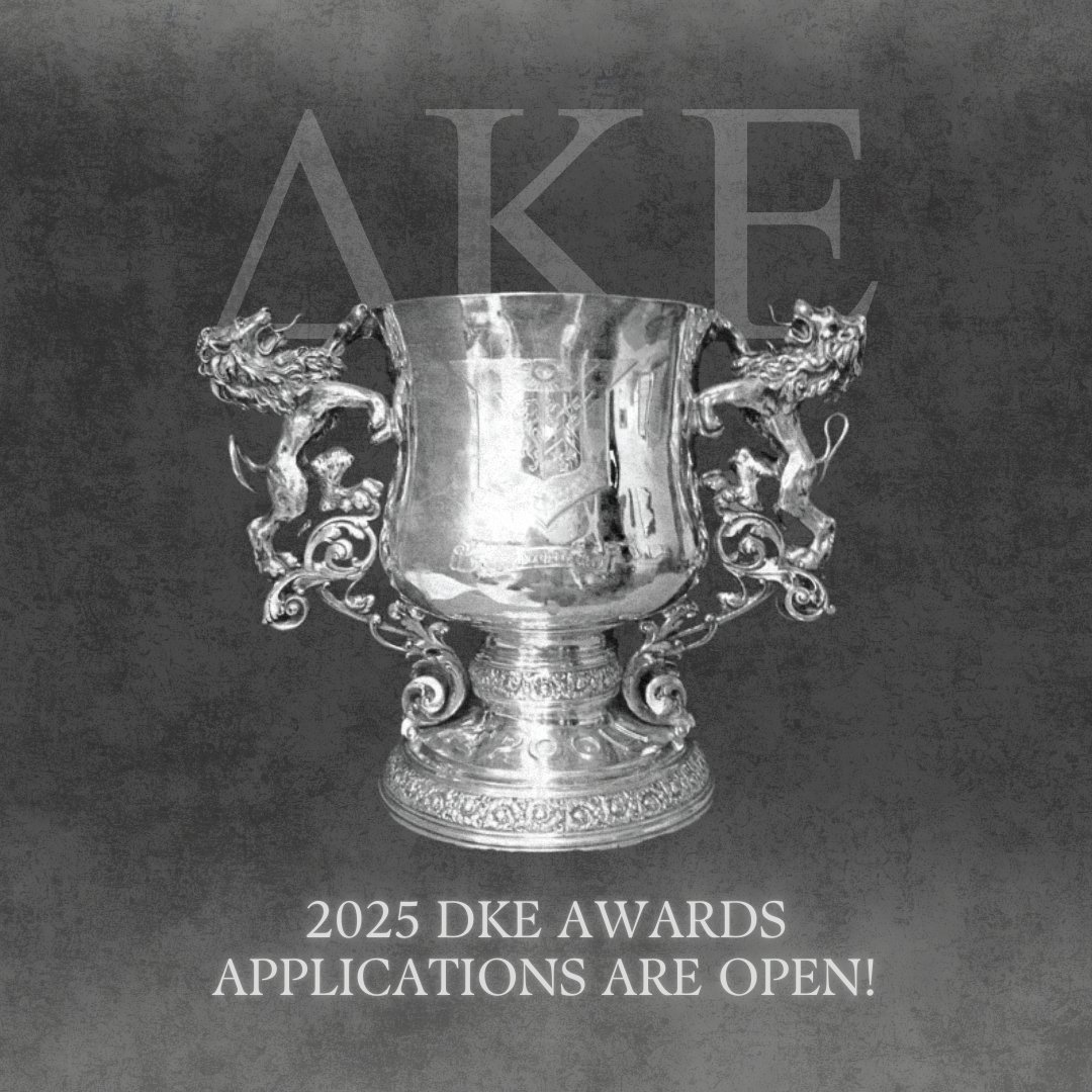 DKE's 2025 award applications are officially open!Recognize your chapter’s hard work, earn a scholarship for your leadership and service, or nominate a brother. Apps close May 29, 2025, at 11:59 pm ET. Learn more here: dke.org/educational-ex…