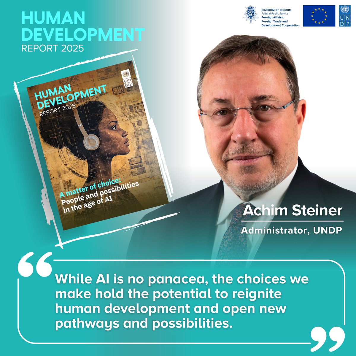 Lancement du #HDR2025 : l’ Administrateur <a href="/ASteiner/">Achim Steiner</a> a appelé à repenser d'urgence la façon dont nous conduisons le développement dans un contexte de turbulences mondiales, en soulignant le potentiel de l'IA à relancer le développement humain et à ouvrir de nouvelles voies. Pour