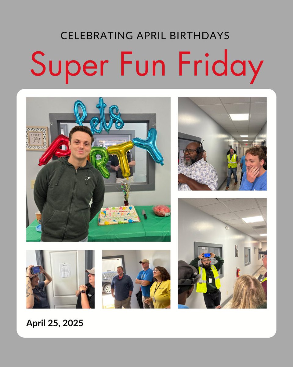 We had another successful Super Fun Friday, where we celebrated this month’s birthdays. We love these opportunities to have some fun! 🥳

#SavannahLogisticsGroup #SLG #SuperFunFriday #weloveourteam #businesslikefamily #logisticssolutions #southeastlogistics #savannahbusiness