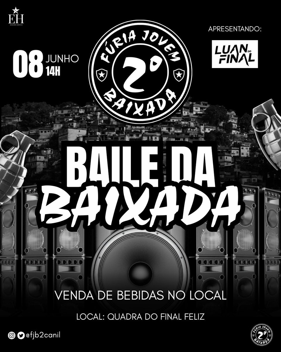 BAILE DA BAIXADA //2\\

Dia 8 de junho, a partir de 14h, na quadra do final feliz no Chapadão vai rola nosso baile com o Dj Luan. 

Esperamos todos vocês!!

Os granada sem pino 
Os crias da praça do skate