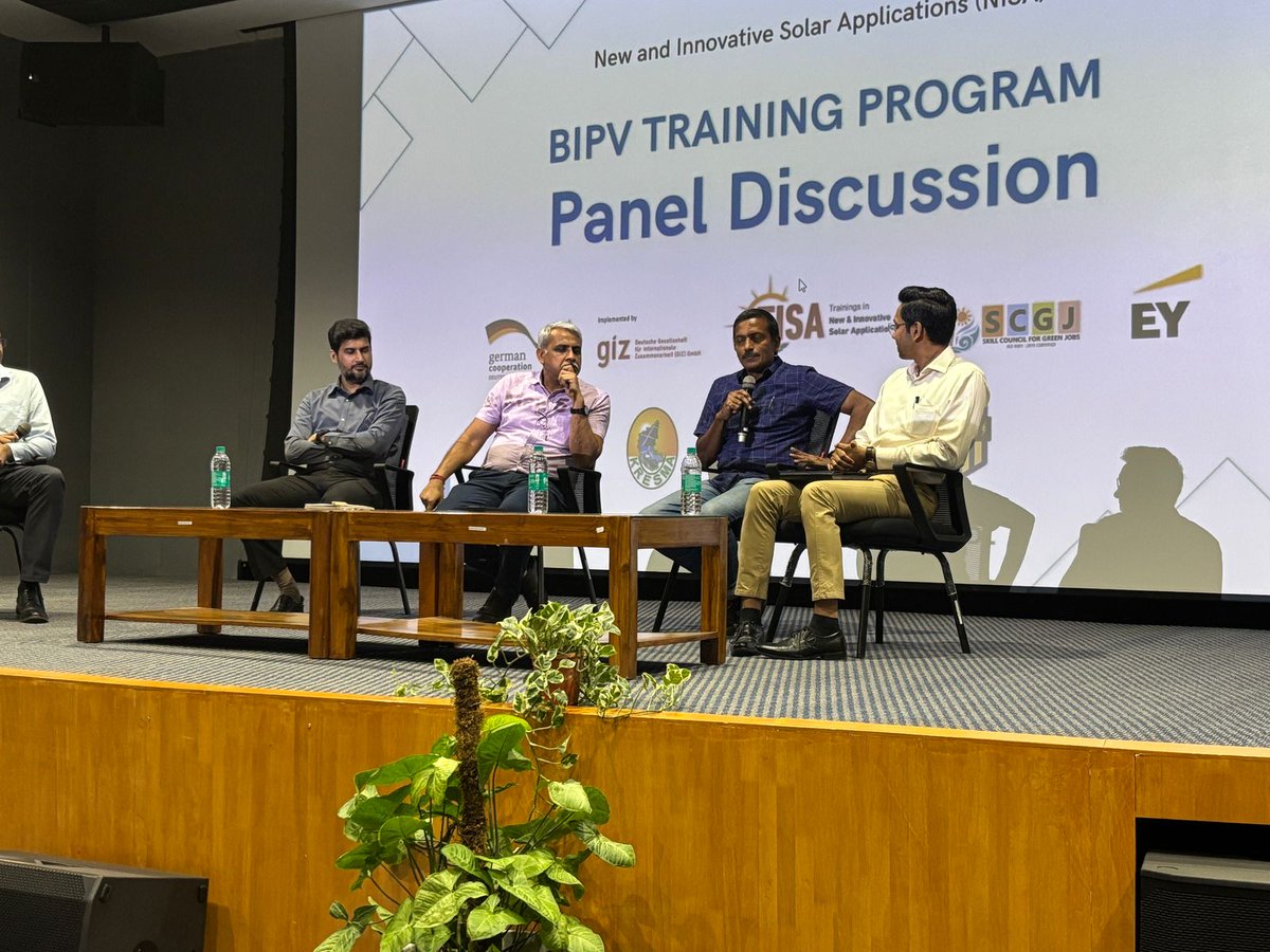 PEERRI2's tweet photo. Day 2 📷 Building-Integrated Photovoltaics (BIPV) is the future of smart architecture!
#Paneldiscussion 
@giz_gmbh @KREDL_GoK @Ramesh_shivanna https://t.co/47CS4oxLXp