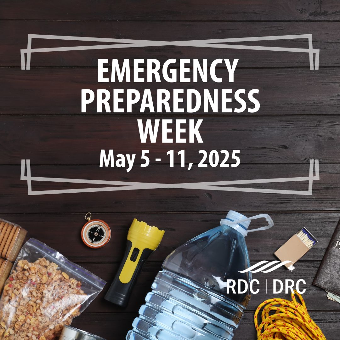 Emergency Preparedness Week (May 5–11, 2025)

Are YOU ready for the unexpected?

Disasters can happen anytime, anywhere. Take action today:
- Know the risks
- Make a plan
- Build an emergency kit

Visit getprepared.gc.ca/cnt/rsrcs/ep-w… for more info.

#BePrepared #StaySafe