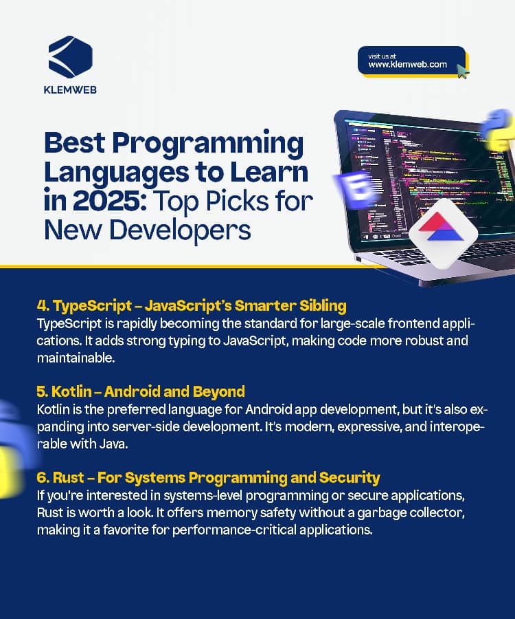 Best Programming Languages to Learn in 2025: Top Picks for New Developers.

Our training programs are built to match industry trends giving you the skills that employers are hiring for in 2025 and beyond.

Ready to get started? Let us help you choose your tech path and level up!