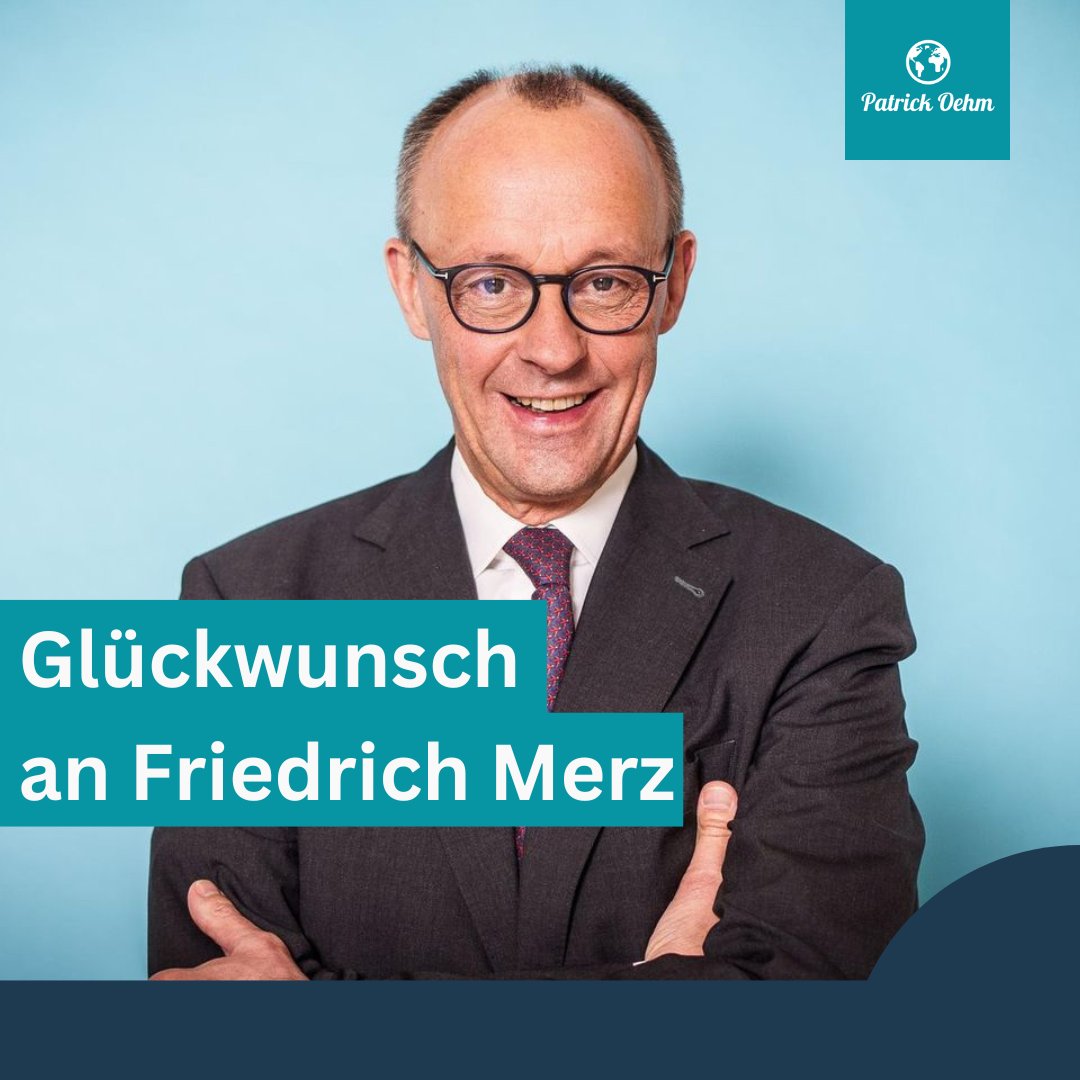 Patrick Oehm (@patrickoehm) on Twitter photo Herzlichen Glückwunsch an Friedrich Merz zum neuen Bundeskanzler gewählt für Deutschland
#KanzlerMerz
<a href="/_FriedrichMerz/">Friedrich Merz</a> Herzlichen Glückwunsch an Friedrich Merz zum neuen Bundeskanzler gewählt für Deutschland
#KanzlerMerz
<a href="/_FriedrichMerz/">Friedrich Merz</a>