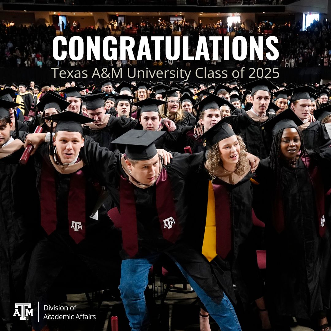 tamu_daa's tweet image. Whoop!!! Congratulations to all the Aggies graduating over the next few days. Your hard work, dedication and diligence have finally paid off! The Division of Academic Affairs is excited to follow your journey after Aggieland and can’t wait to see how you change the world. 👍