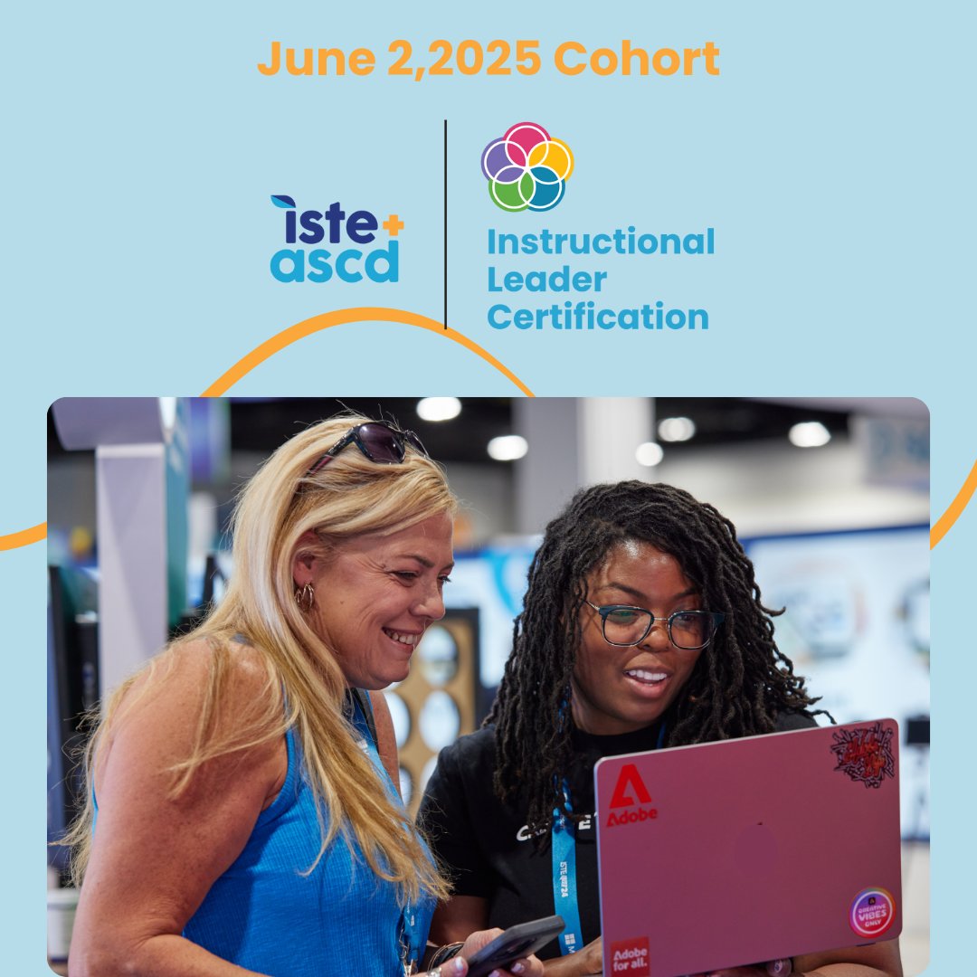 ISTEofficial's tweet image. Enrollment is open for the June 2nd cohort! 📅
Drive transformative learning and improve student outcomes with ISTE+ASCD’s Instructional Leader Certification.
Gain expert training in data-driven leadership, curriculum, and coaching. Start now 👉 hubs.ly/Q03lh06F0