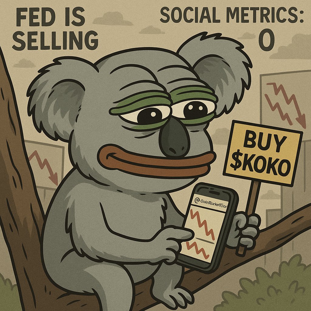 xblighter's tweet photo. The FED continues to sell, social metrics have dropped to zero, and retail investors couldn’t care less about crypto at the moment. There's no sign of an Altcoin Season starting (YET!).

But now might just be the perfect time to stack some $KOKO @KoalaAIvip. (Buy low, sell high) https://t.co/J0gauZtqbj