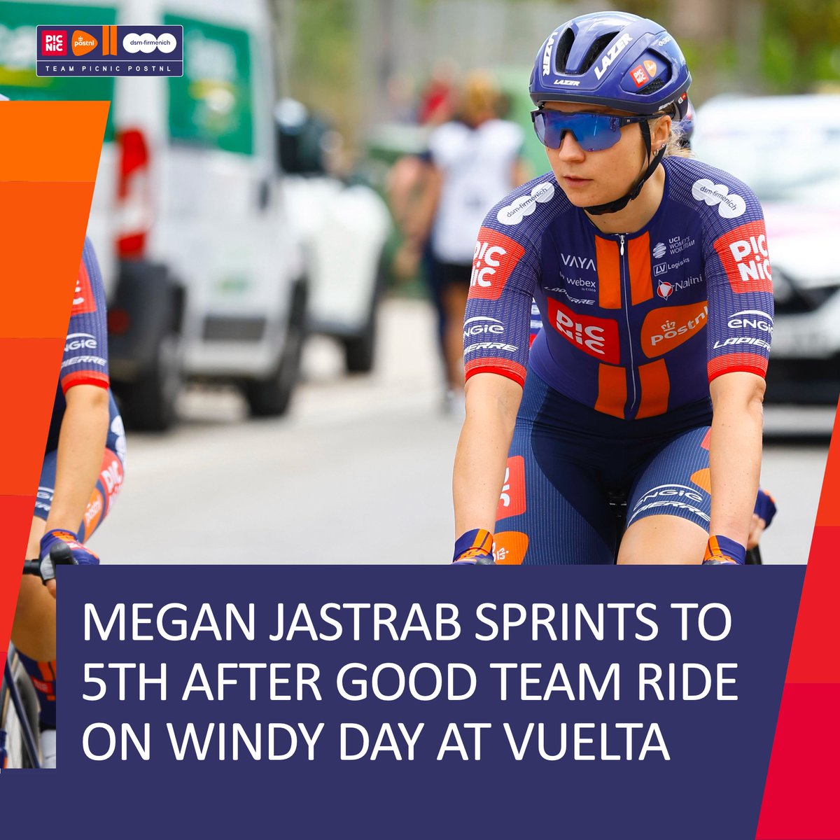 Team Picnic PostNL (@picnicpostnl) on Twitter photo 💬"I’m relearning how to ride the finals again, so I’m making some mistakes, but I think with the belief from the team and confidence I am getting, I think a nice result will be coming soon!" - <a href="/JastrabMegan/">Megan Jastrab</a>
Megan recaps #LaVueltaFemenina🇪🇸 stage 3👇🏻 💬"I’m relearning how to ride the finals again, so I’m making some mistakes, but I think with the belief from the team and confidence I am getting, I think a nice result will be coming soon!" - <a href="/JastrabMegan/">Megan Jastrab</a>
Megan recaps #LaVueltaFemenina🇪🇸 stage 3👇🏻