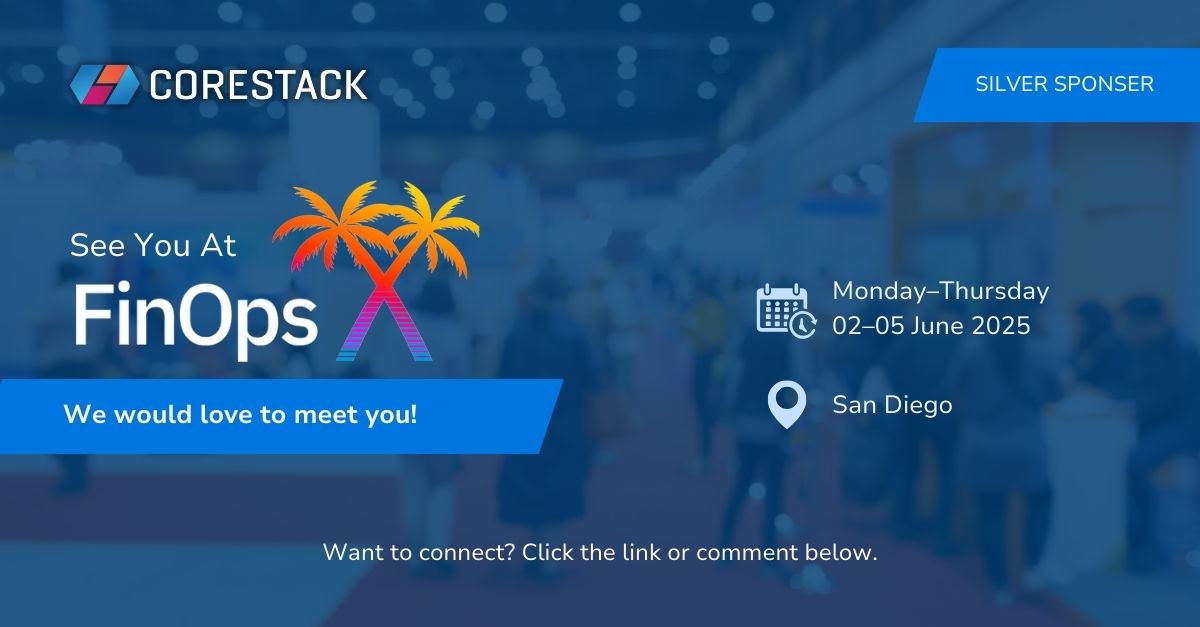 corestack's tweet image. Excited to be part of #FinOpsX next month, brought together by @FinOpsFdn!
From hands-on insights to smart conversations, it’s where the #FinOps community connects.
📍 Heading there too? Let’s meet!
🔗 hubs.li/Q03lbXNd0

#CoreStack #FinOpsX2025 #CloudComputing #SanDiegoTech