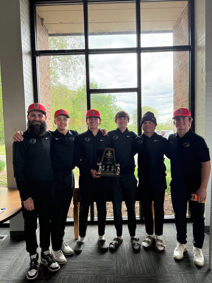 NCHSGolf's tweet photo. MIC Tournament Results 

2025 MIC Champs - @panthersnc 

Earning All Conference Honors: 
2nd Place - Graham Price (76)
6th Place - Ryan Alkire (80)
7th Place - Eli Thompson (80) 

8th Place - Ted Manion (82) 
12th Place - Grant Gooden (92) 

Congrats to the Conference Champs https://t.co/v7DSpEy3fX