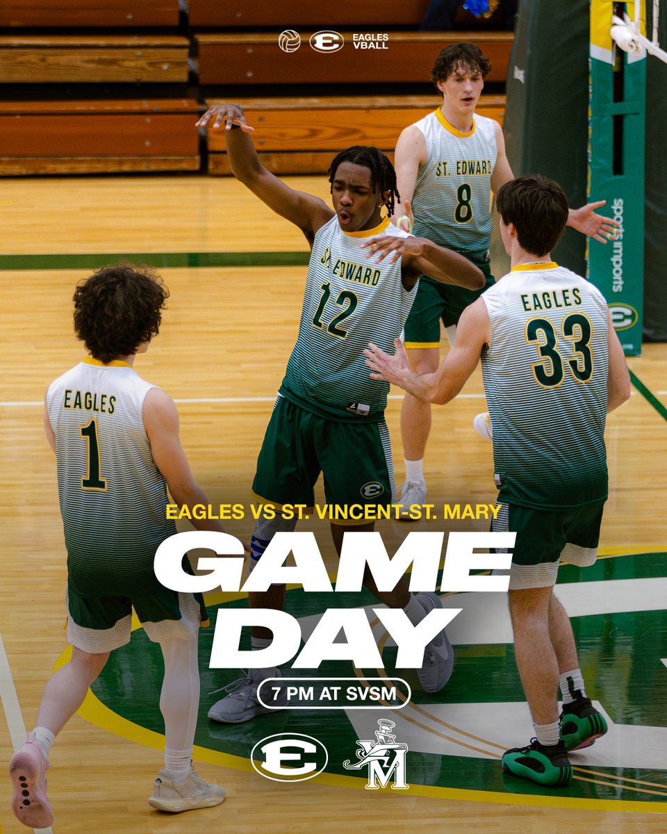Ending the regular season!

🆚 St. Vincent-St. Mary
⏰ 7:00 PM
📍St. Vincent-St. Mary

#EaglesVB #EdsUp