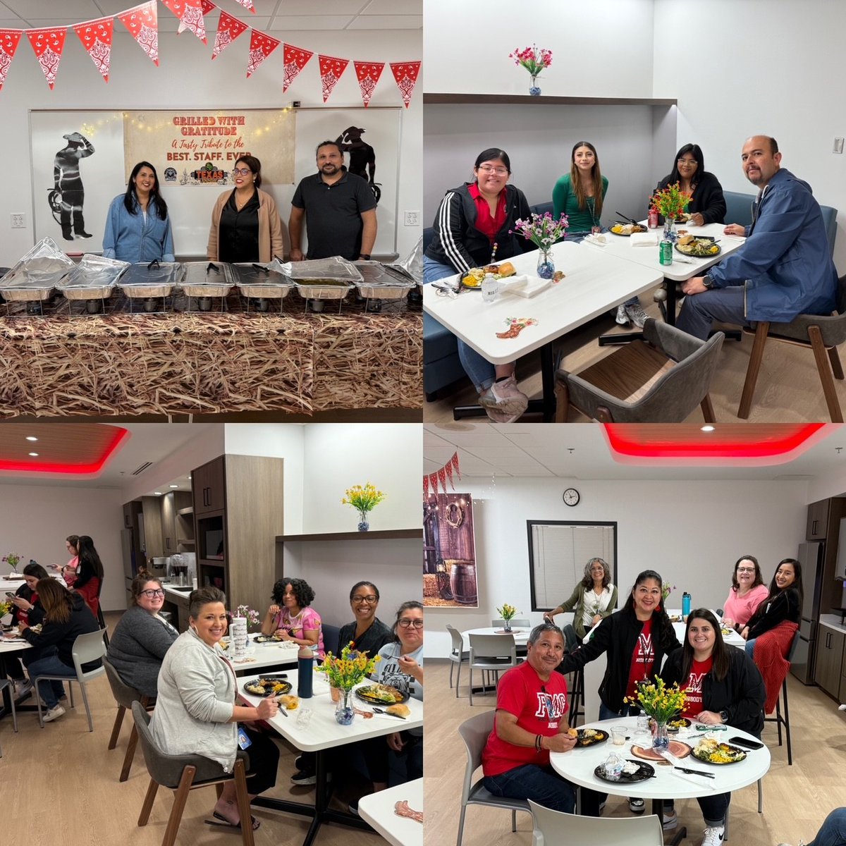 We wrangled up some Texas Roadhouse lunch to show our amazing teachers just how much we appreciate 'em! 🤠🍴 Nothing but good grub and gratitude in our new Teachers Lounge! #TeacherAppreciationWeek #BestYearEver #BYE <a href="/IrvingISD/">Irving ISD</a>