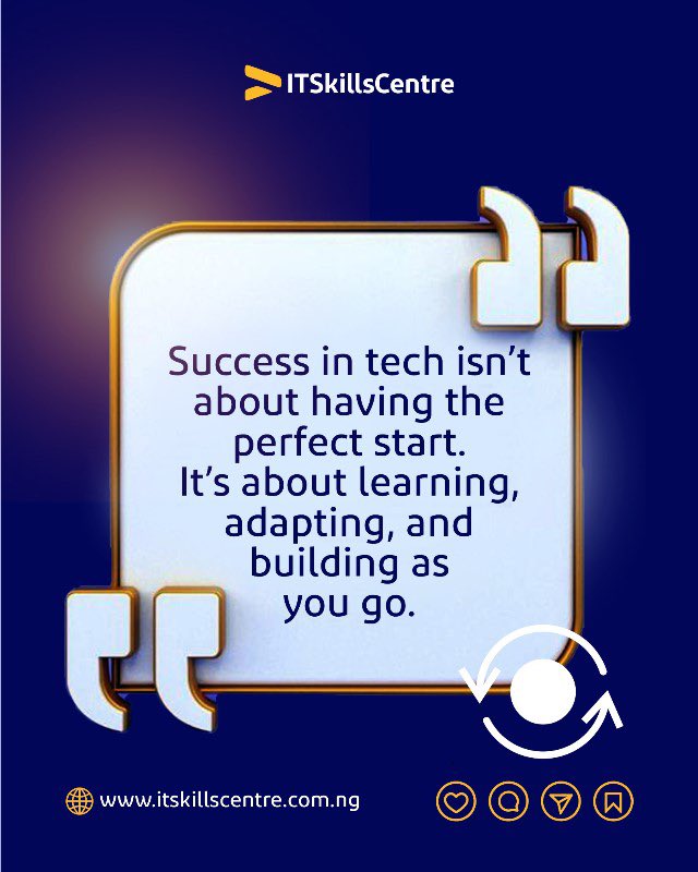 ITSkillsCenter's tweet image. Every step you take brings you closer to creating something incredible. 

Keep pushing, keep learning, and the future will be yours.

#TechJourney #TechMotivation #BuildingTheFuture #TechSuccess #InnovationInTech #KeepLearning #TechCareers #TechGrowth #FutureInTech