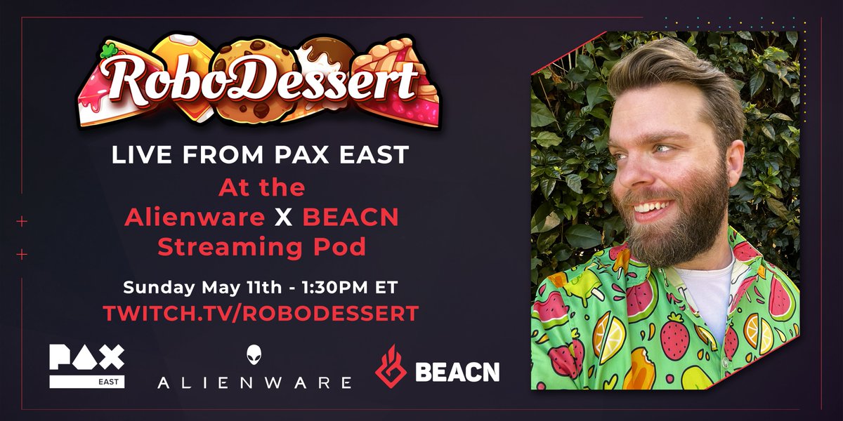 I've been invited to stream from PAX East at the Alienware X BEACN booth! ✨

Thank you <a href="/beacn/">BEACN</a>  &amp; <a href="/Alienware/">ALIENWARE</a>  for hosting and giving me a chance to show off some cool gear.

I'll be live my channel Sunday May 11 at 1:30pm ET chatting games and audio. Come say hello!