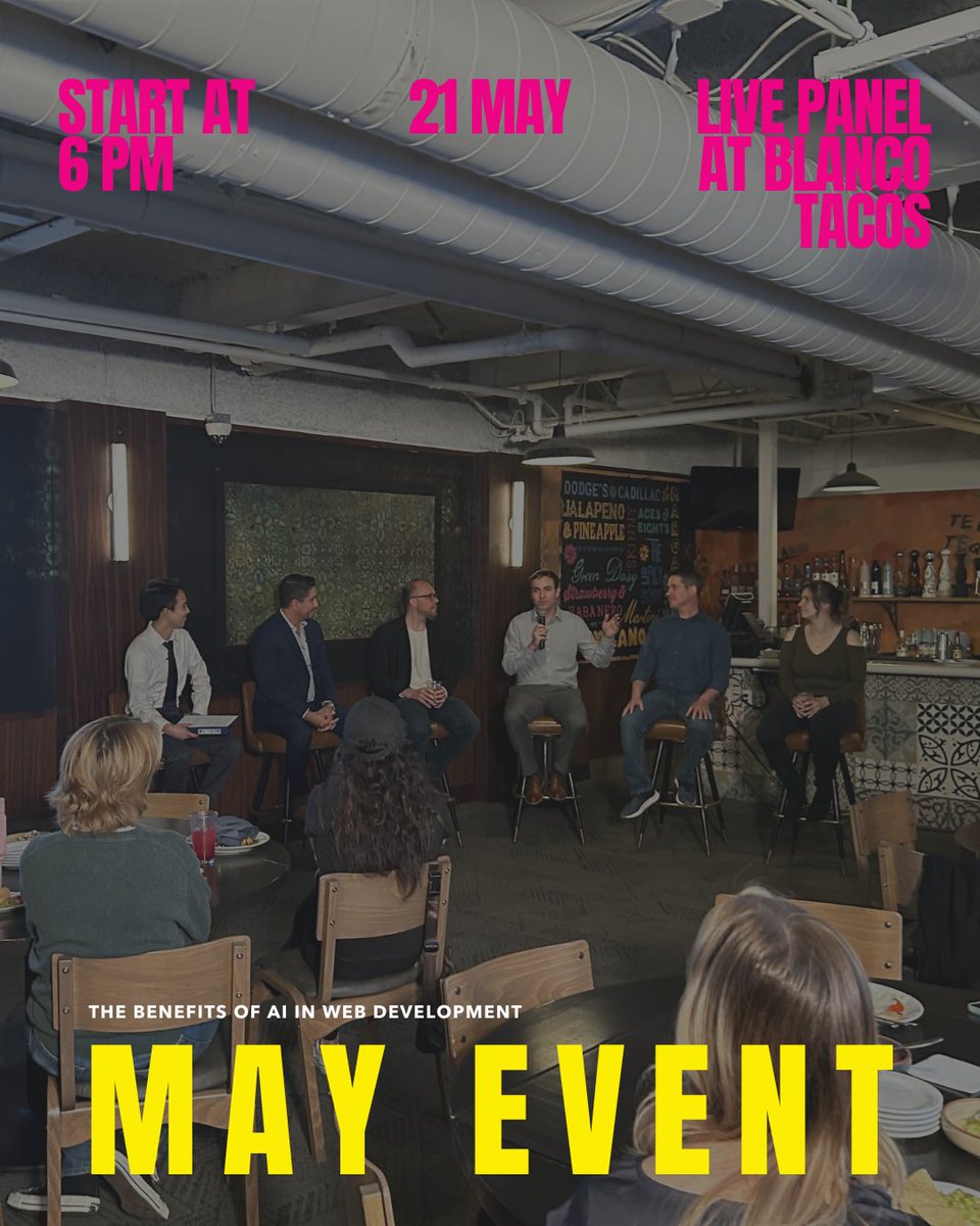 JoinAZIMA's tweet image. AI is changing the way we build the web.
Join us May 21 at 6 PM at Blanco Cocina + Cantina in Phoenix for a live panel discussion on how developers are using AI to streamline workflows, improve UX, and stay ahead of the curve.

Register Here: azima.wildapricot.org/event-6150296/…