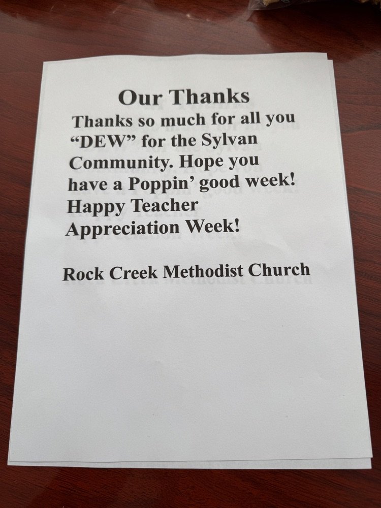 We are sending a big Blue Jay Shoutout to Rock Creek Methodist Church for providing us was a fast afternoon snack from Liberty Kettle Corn! Thank you for your support! 💙💛 #sylvanisourhappynest #bluejayssoarup