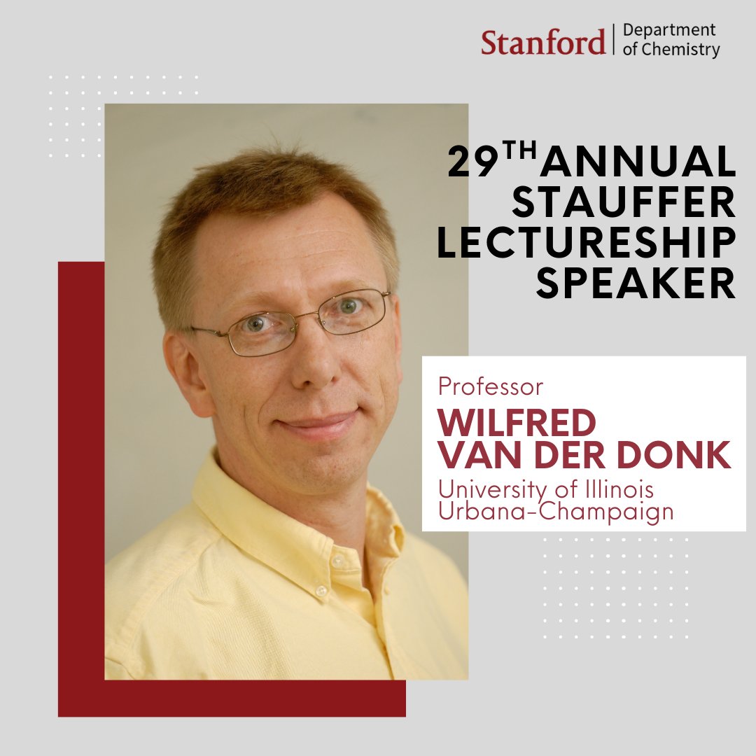 We are honored to welcome Prof. Wilfred van der Donk of UIUC as our 2025 Stauffer Lectureship speaker! A leader in chemistry, enzymology, and synthetic biology, his work continues to shape the future of bioorganic chemistry. Learn more: 
chemistry.stanford.edu/events/stauffe…