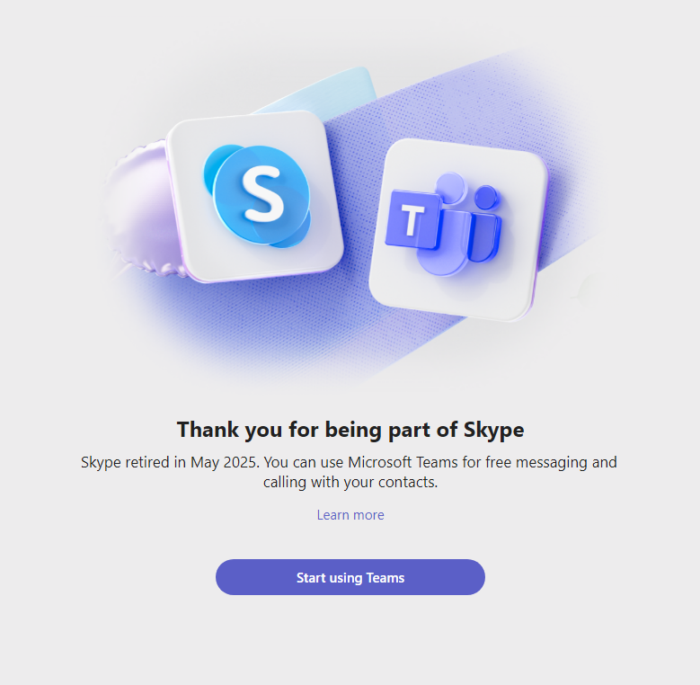 manaursului's tweet photo. Been using Skype daily for shy of 20yrs. 🥹
Goodbye old friend! #RIPSkype https://t.co/JuNzcSn4CI