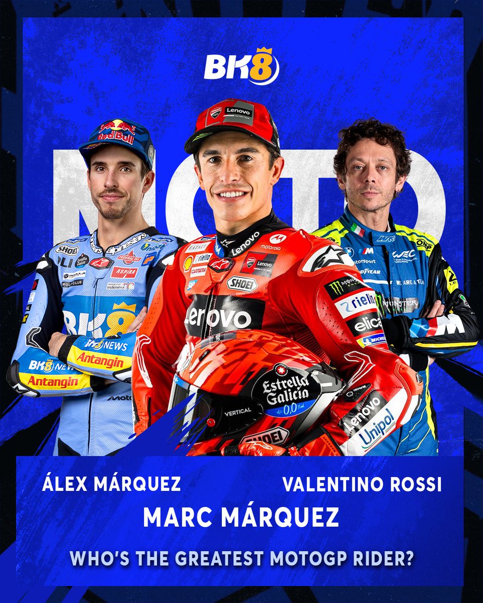 BK8_BR's tweet photo. Qual lenda da MotoGP merece o título de maior de todos os tempos?🤔

#BK8Brazil #BK8xGresini #MotoGP #ÁlexMárquez #MarcMárquez #ValentinoRossi https://t.co/xqpHHYh8ht