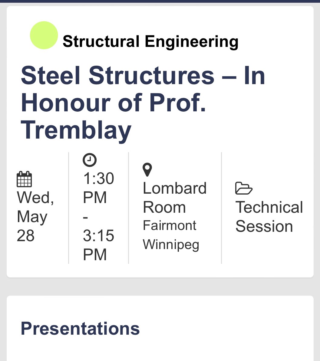 Kamrul Islam (@kamrul109) on Twitter photo Thank you <a href="/csce_scgc/">CSCE | SCGC</a> for dedicating the steel structures technical session in honor of Prof Robert Tremblay <a href="/polymtl/">Polytechnique Mtl</a>!! Come join us on May 28 at Winnipeg!! #CSCE2025 #WeAreSteel Thank you <a href="/csce_scgc/">CSCE | SCGC</a> for dedicating the steel structures technical session in honor of Prof Robert Tremblay <a href="/polymtl/">Polytechnique Mtl</a>!! Come join us on May 28 at Winnipeg!! #CSCE2025 #WeAreSteel