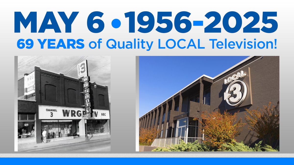 calliestarnes's tweet image. It was Sunday morning on McCallie Ave in 1956 when Wayne Abercrombie played the National Anthem, signing on as WRGP-TV. Happy 69th Birthday, @Local3New!  Thank you to all the employees, past and present, who have helped to build the Local 3 we know and love today.