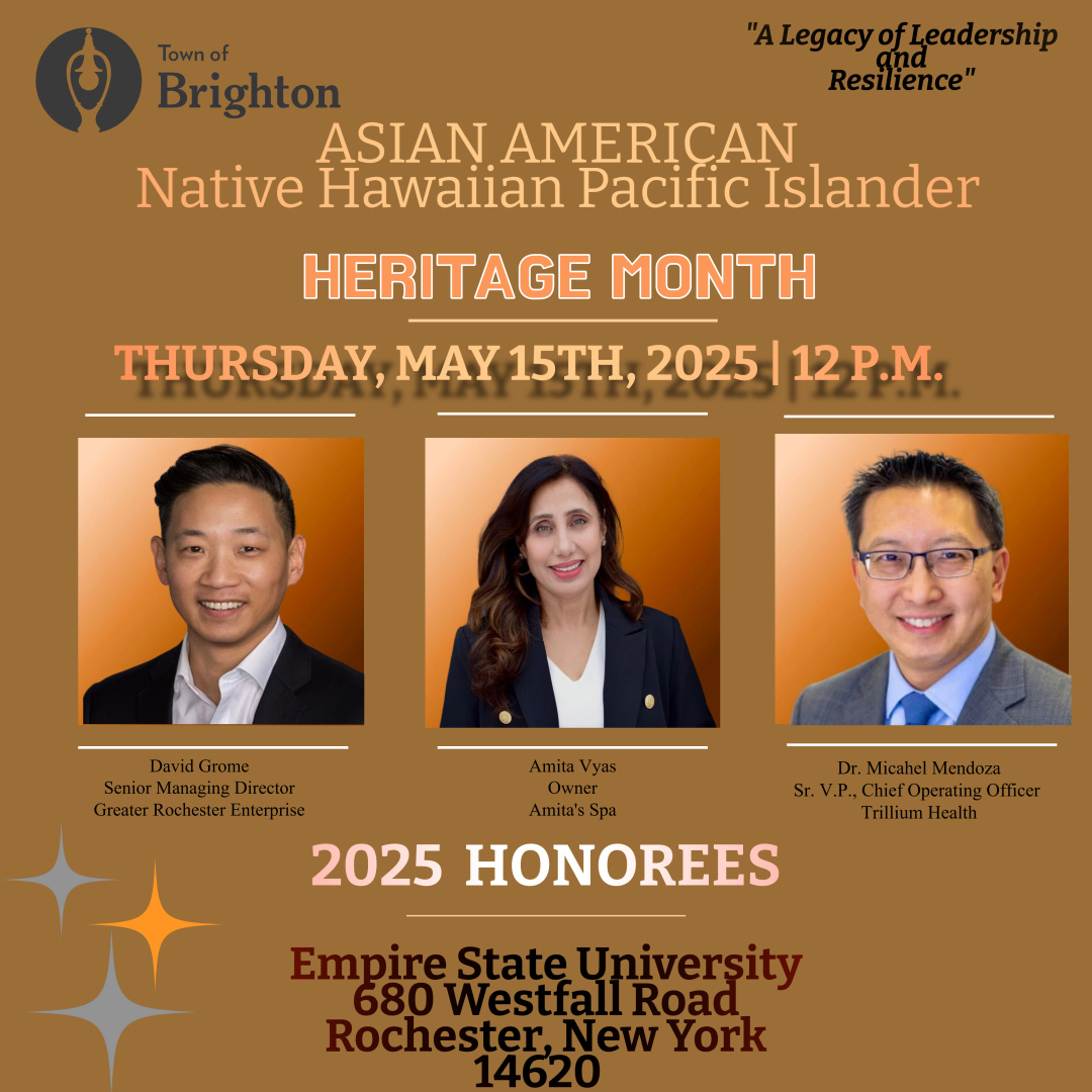 Come celebrate AANHPI Heritage Month with the Town of Brighton on May 15!