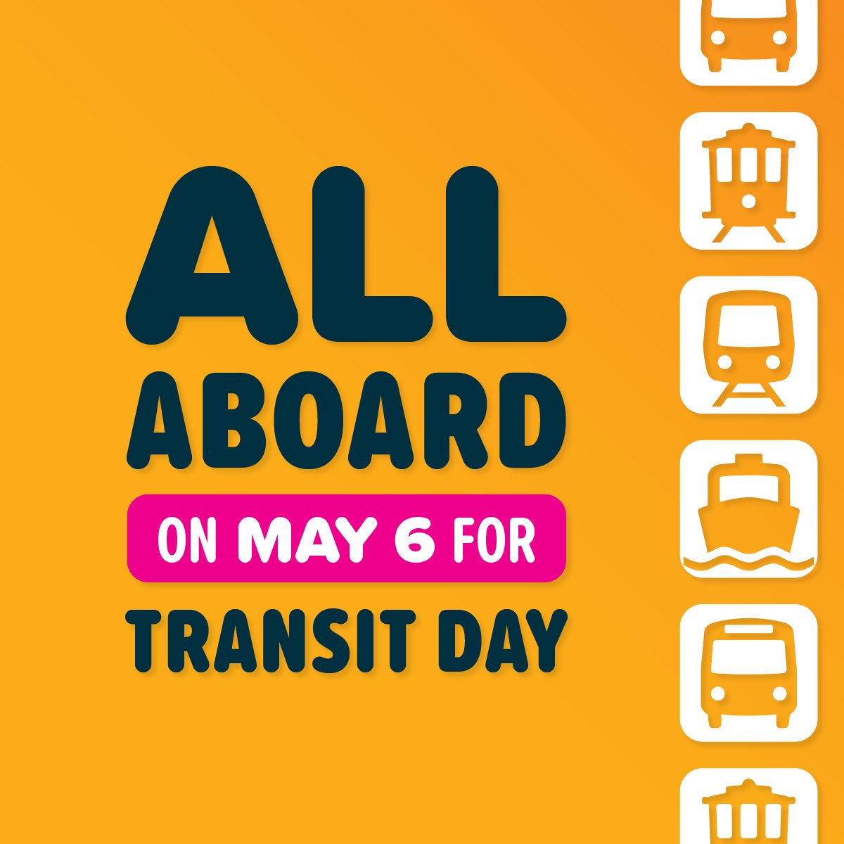 SFMTA_Muni's tweet image. Happy All Aboard Transit Day! Bay Area transit agencies in partnership with @MTCBATA &amp;amp; @AirDistrict invite you to jump on your local line to #SpareTheAir and #TakeTransit. Take a trip today to see why ridership keeps on growing!