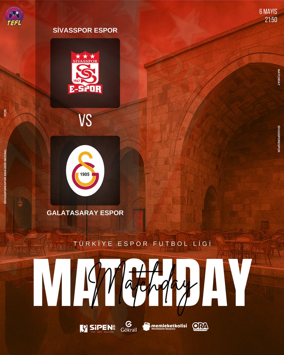 Sivasspor E-Spor (@sivassporespor) on Twitter photo Türkiye Espor Futbol Ligi’nde rakibimiz <a href="/GSEsports/">Galatasaray Espor</a> 🎮
🗓 BUGÜN
🕙 21.50
📺 twitchtv/tefligi Türkiye Espor Futbol Ligi’nde rakibimiz <a href="/GSEsports/">Galatasaray Espor</a> 🎮
🗓 BUGÜN
🕙 21.50
📺 twitchtv/tefligi